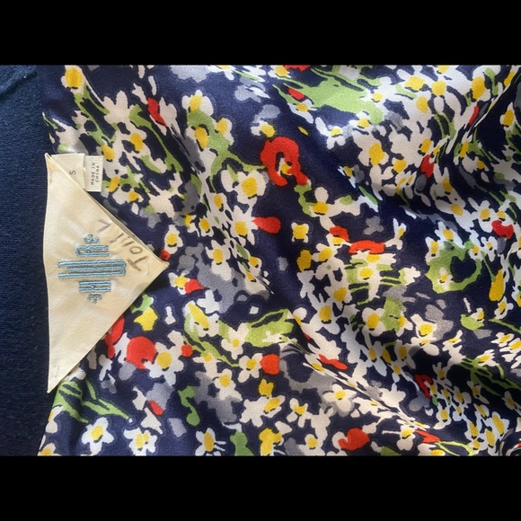 Anthro Monogram Navy Floral Lined Pocket Cardigan - Picture 5 of 5